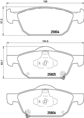 A.B.S. P 28 076 BREMBO Bremsbelagsatz, Scheibenbremse